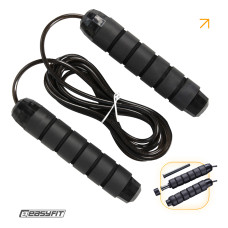 Скакалка з обтяжувачем EasyFit, Довжина 2,75 м, Сталь, ABS-пластик, Неопрен, Чорний