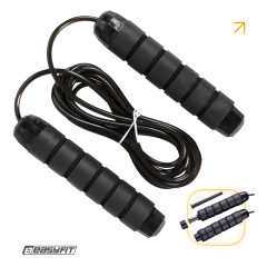 Скакалка с утяжелителем EasyFit, Длина 2,75 м, Сталь, ABS-пластик, Неопрен, Чёрный