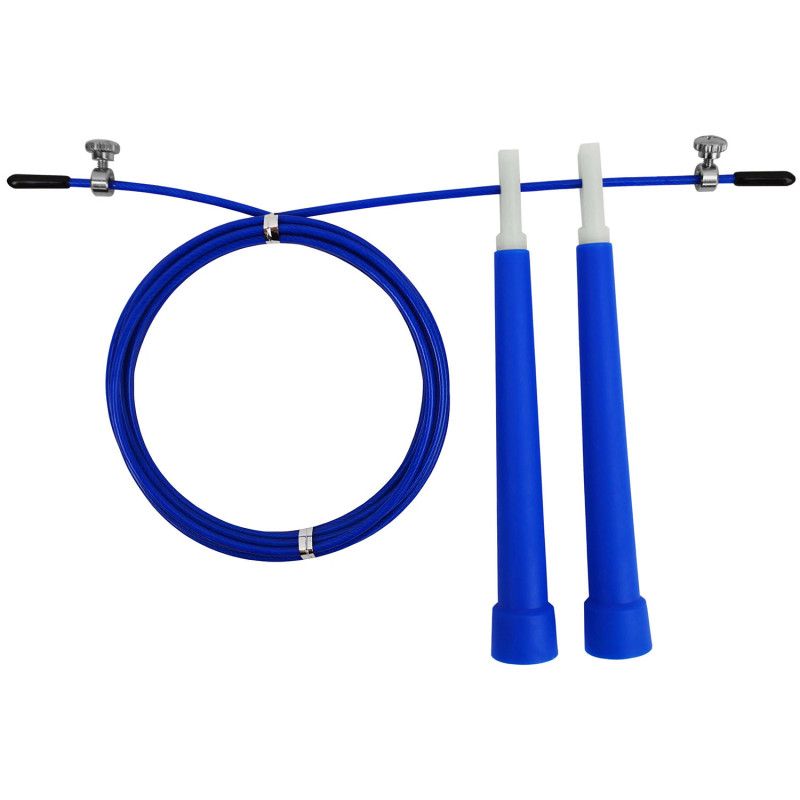 Швидкісна скакалка EasyFit Speed Cable Rope, Довжина до 3 м, Сталь, Пластик, Синій