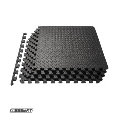Татамі мат EasyFit SwallowTail (пазл ластівчин хвіст з бортиком), Розмір 120x120 см, Товщина 10 мм, EVA-піна, Чорний