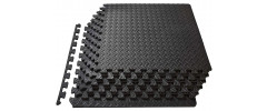 Татамі мат EasyFit SwallowTail (пазл ластівчин хвіст з бортиком), Розмір 120x120 см, Товщина 10 мм, EVA-піна, Чорний