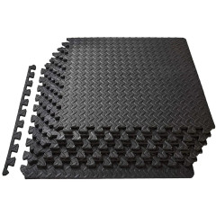Татами мат EasyFit SwallowTail (пазл ласточкин хвост с бортиком), Размер 120x120 см, Толщина 10 мм, EVA-пена, Черный