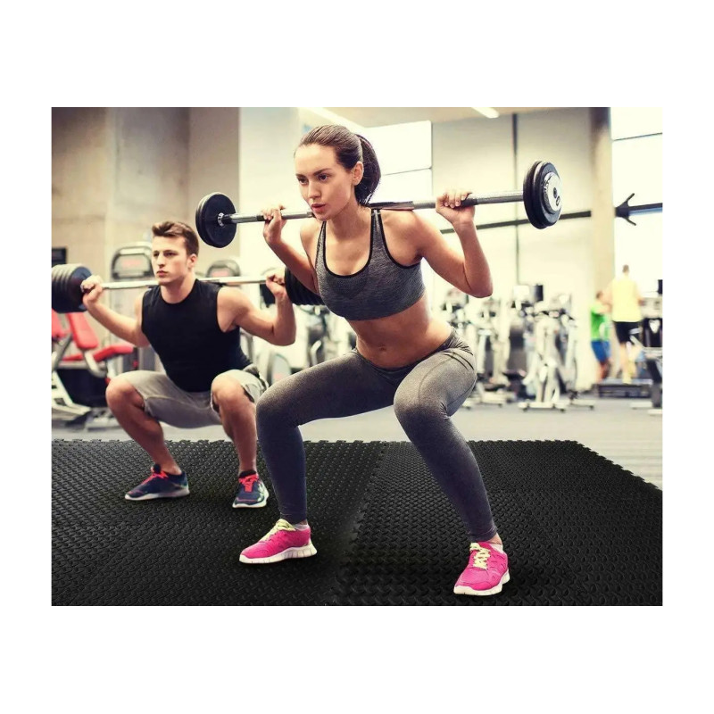 Татами мат EasyFit SwallowTail (пазл ласточкин хвост с бортиком), Размер 120x120 см, Толщина 10 мм, EVA-пена, Черный