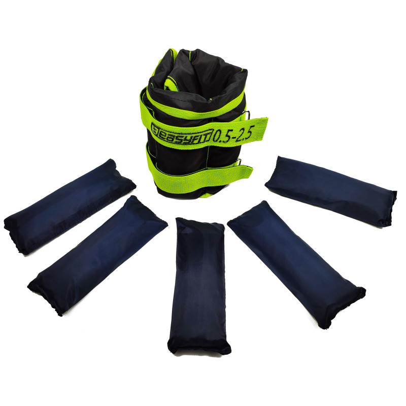 Обтяжувачі для ніг та рук EasyFit набірні чорно-зелені 0,5-2,5 кг (пара)