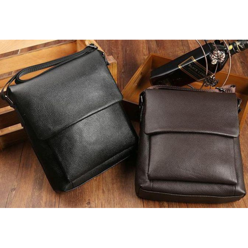 Сумка-месенджер шкіряна Tiding Bag чорна