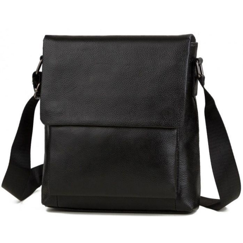 Сумка-месенджер шкіряна Tiding Bag чорна