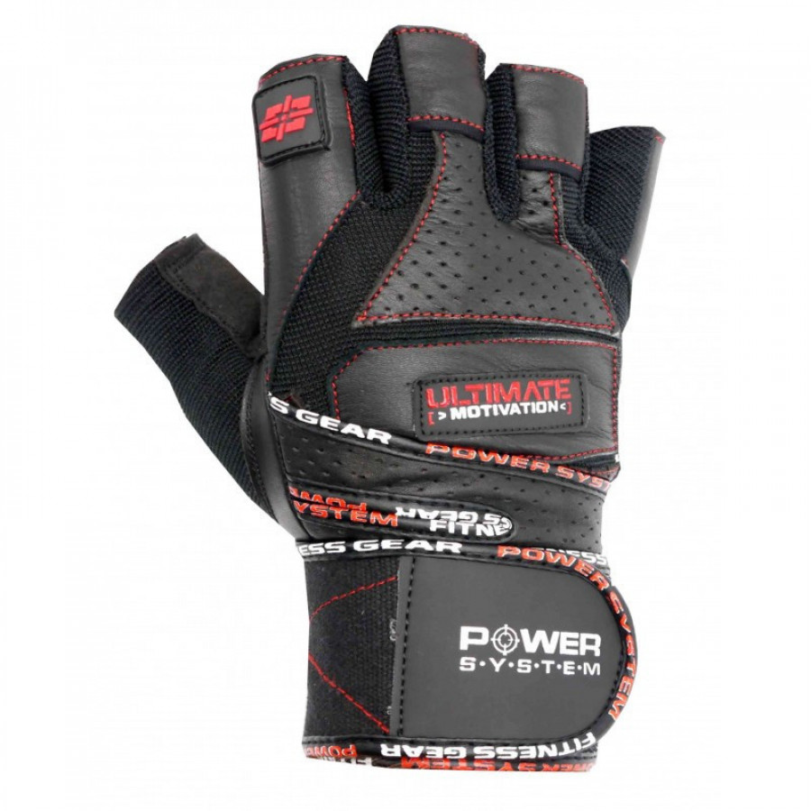 Рукавички для фітнесу Power System PS-2810 Ultimate Motivation Black/Red Line M