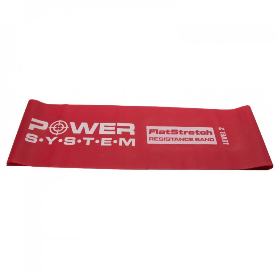 Стрічка-еспандер для спорту та реабілітації Power System PS-4122 Flat Stretch Band Level 2 Red (9-11кг.)