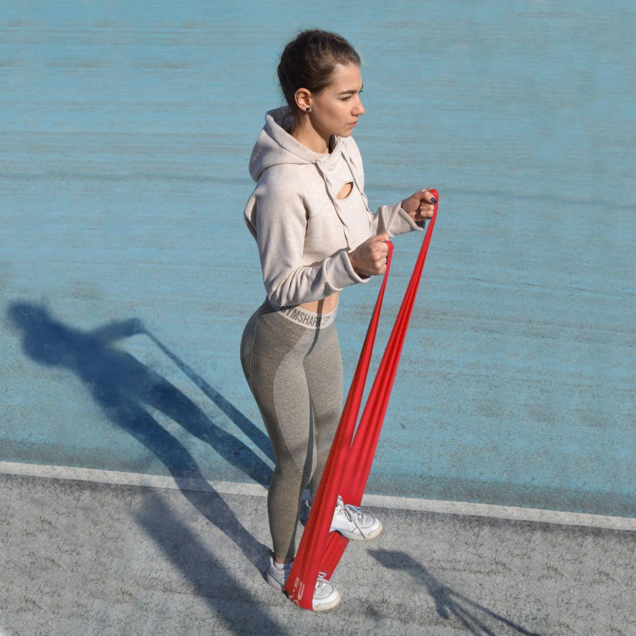 Стрічка-еспандер для спорту та реабілітації Power System PS-4122 Flat Stretch Band Level 2 Red (9-11кг.)