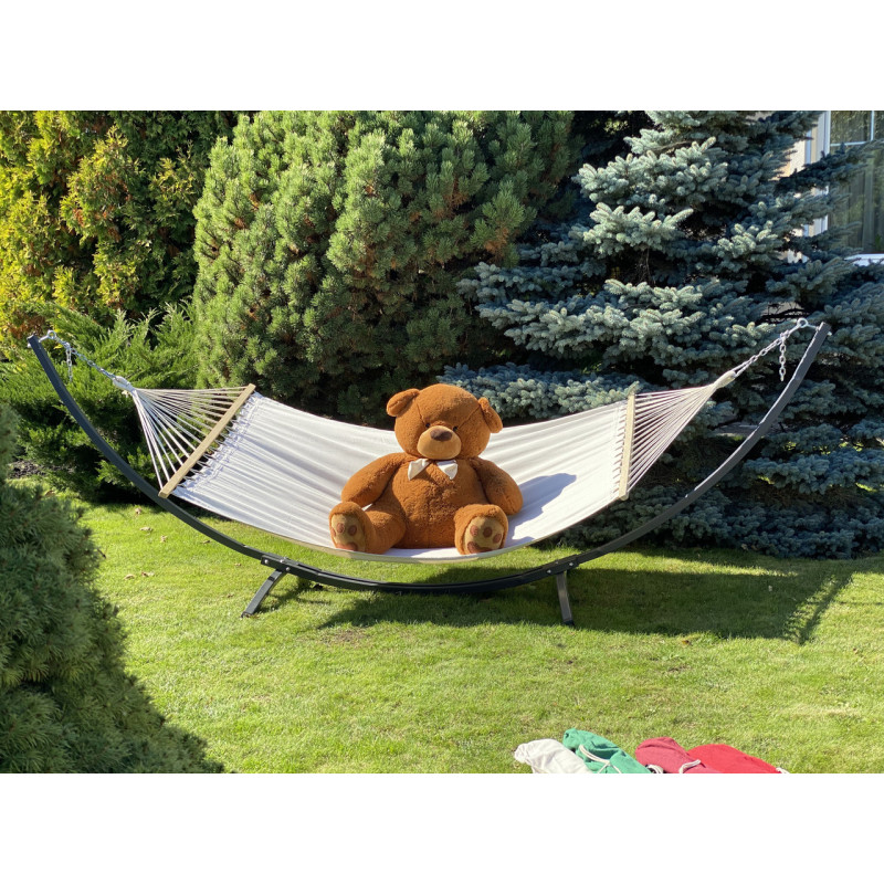 Монотонний гамак з планкою WISH білий одномісний XL 200х100 WCG