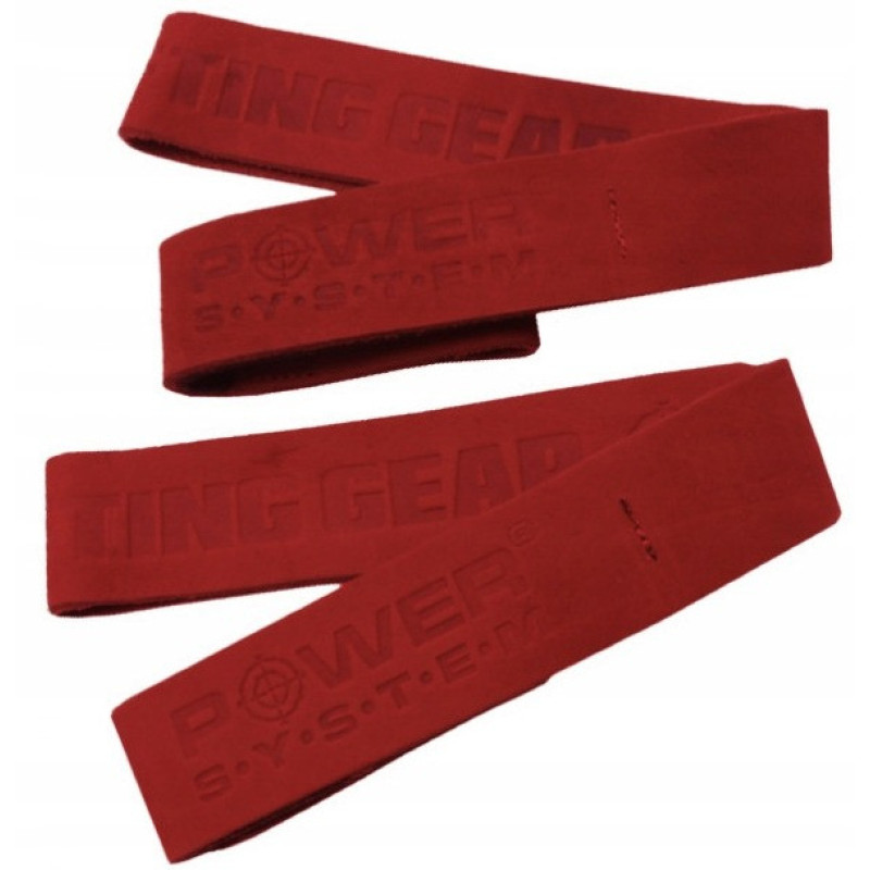 Лямки для тяги шкіряні Power System PS-3320 Leather Straps Red