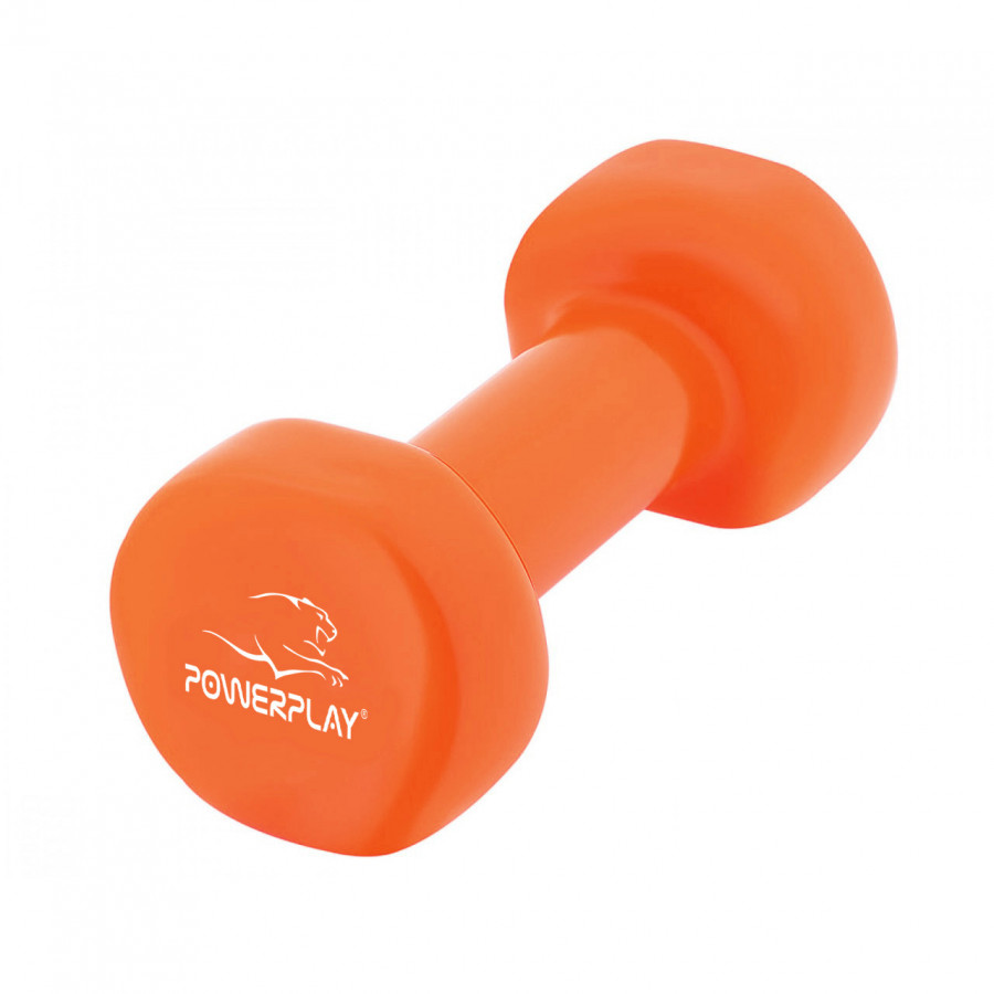 Гантелі вінілові PowerPlay 4125 Achilles 2*1 кг. Помаранчеві (пара - 2шт.)