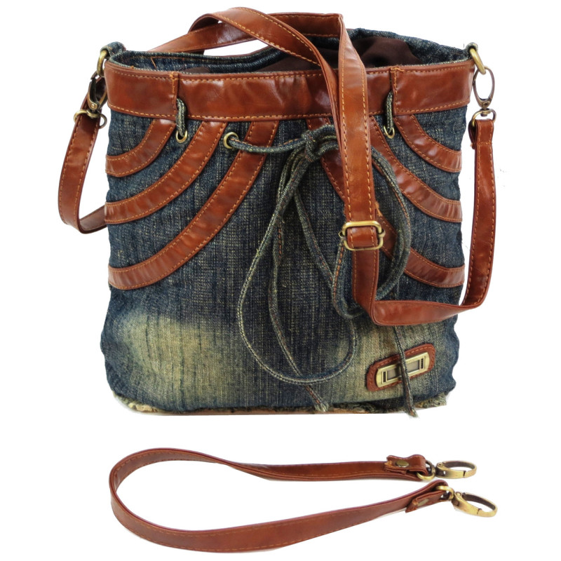 Джинсова сумка Fashion jeans bag темно-синя