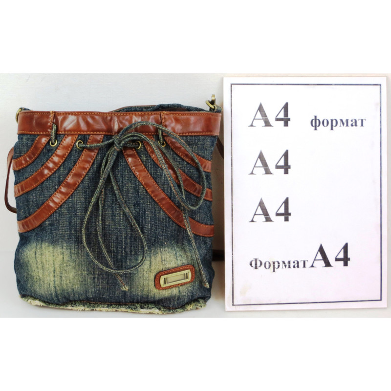 Джинсова сумка Fashion jeans bag темно-синя