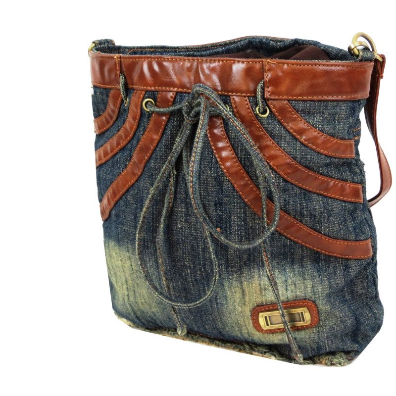 Джинсова сумка Fashion jeans bag темно-синя