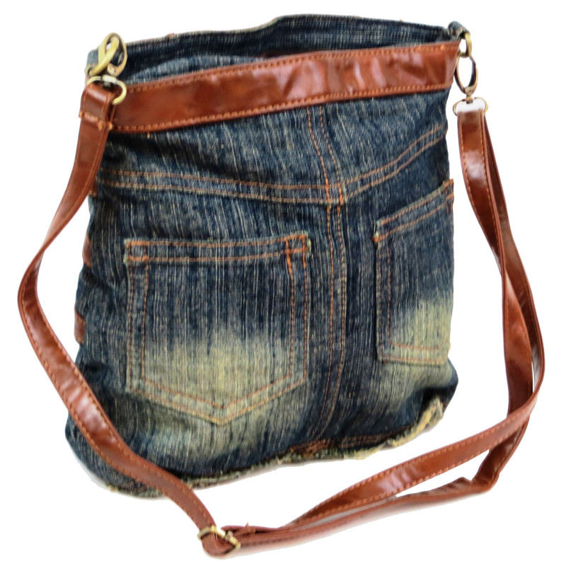Джинсова сумка Fashion jeans bag темно-синя