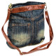 Джинсова сумка Fashion jeans bag темно-синя