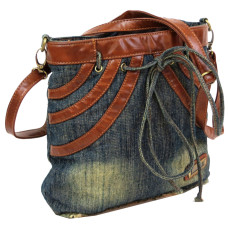 Джинсовая сумка Fashion jeans bag темно-синяя