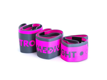 Набір тканевих гумок для фітнесу та спорту MadMax MFA-305 Hiploop set 3 pcs. Grey/Pink