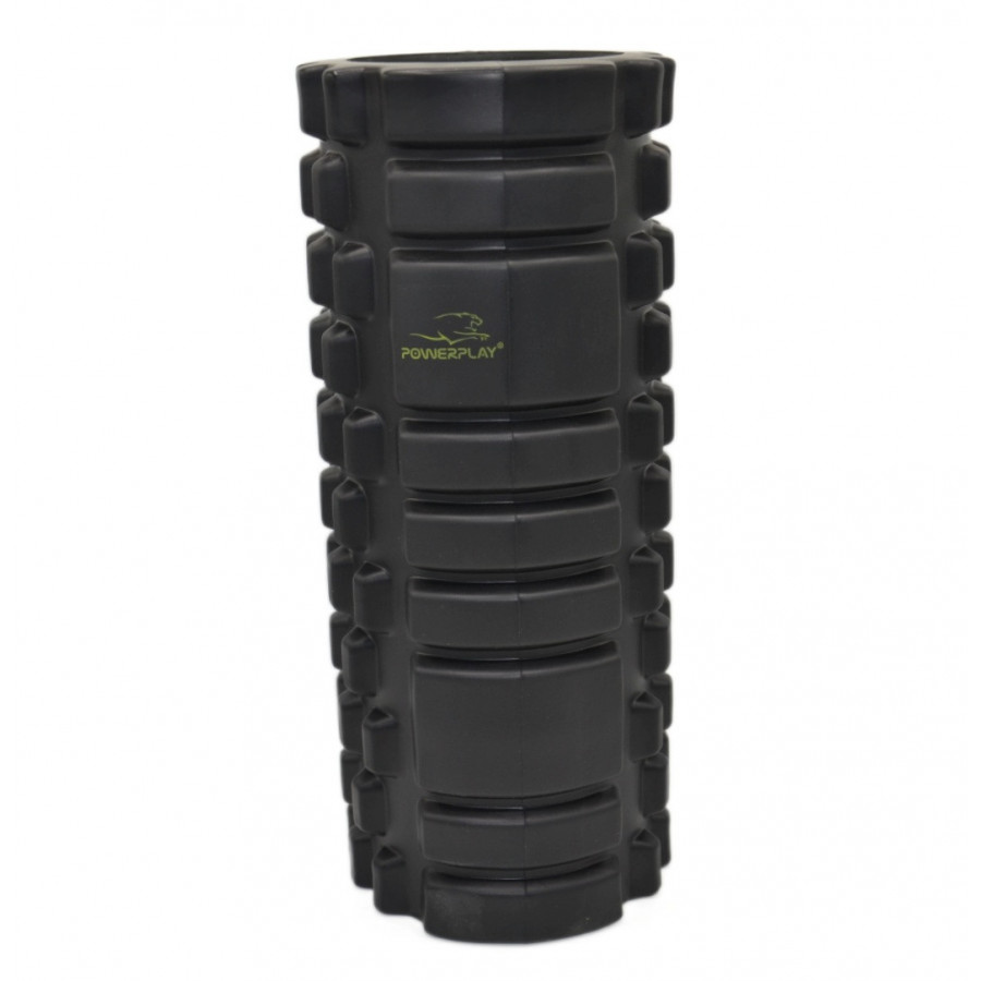 Масажний ролик (роллер) PowerPlay 4025 Massage Roller Чорно-зелений (33x15см.)