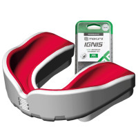 Капа MAKURA Ignis, Взрослая (возраст 11+) White/Red, Посадка: BOIL & BITE™ (формируется в горячей воде), Термопластик, Бело-красный