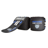 Бинти на коліна Power System PS-3700 Knee Wraps Blue/Black (пара), Довжина 2 м, Ширина 8 см, Бавовна, PU, Spandex, Чорно-синій