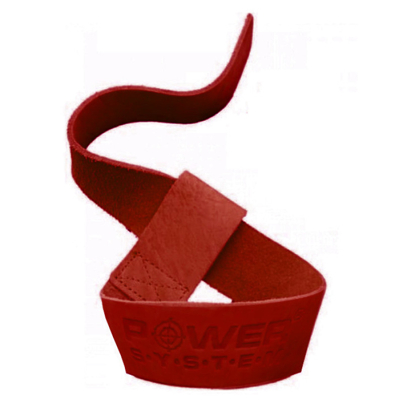 Лямки для тяги кожаные Power System PS-3320 Leather Straps Red