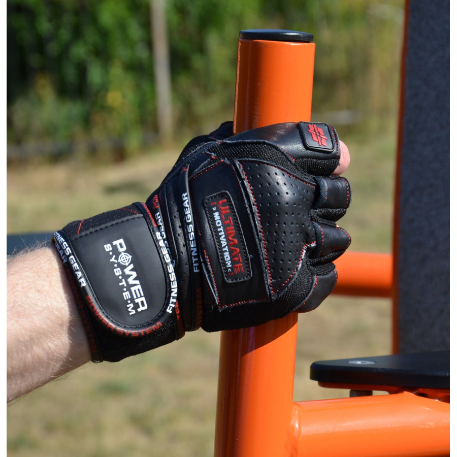 Рукавички для фітнесу Power System PS-2810 Ultimate Motivation Black/Red Line M