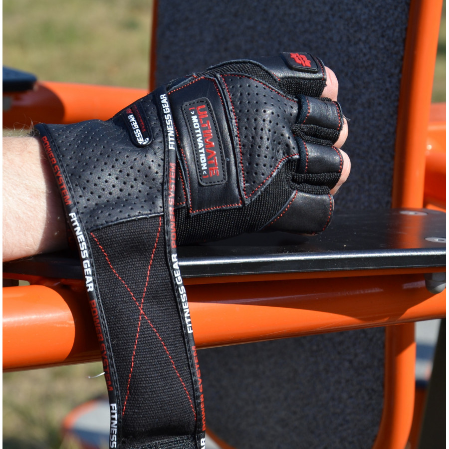Рукавички для фітнесу Power System PS-2810 Ultimate Motivation Black/Red Line M