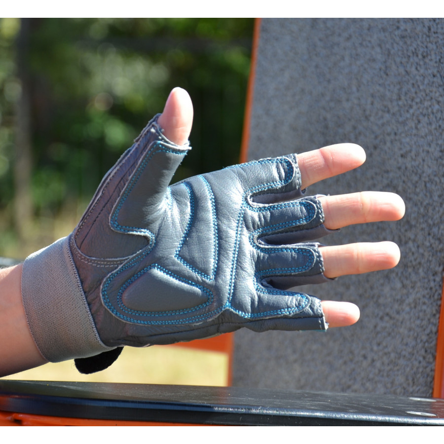 Рукавички для фітнесу MadMax MFG-921 Voodoo Mid grey/light blue S