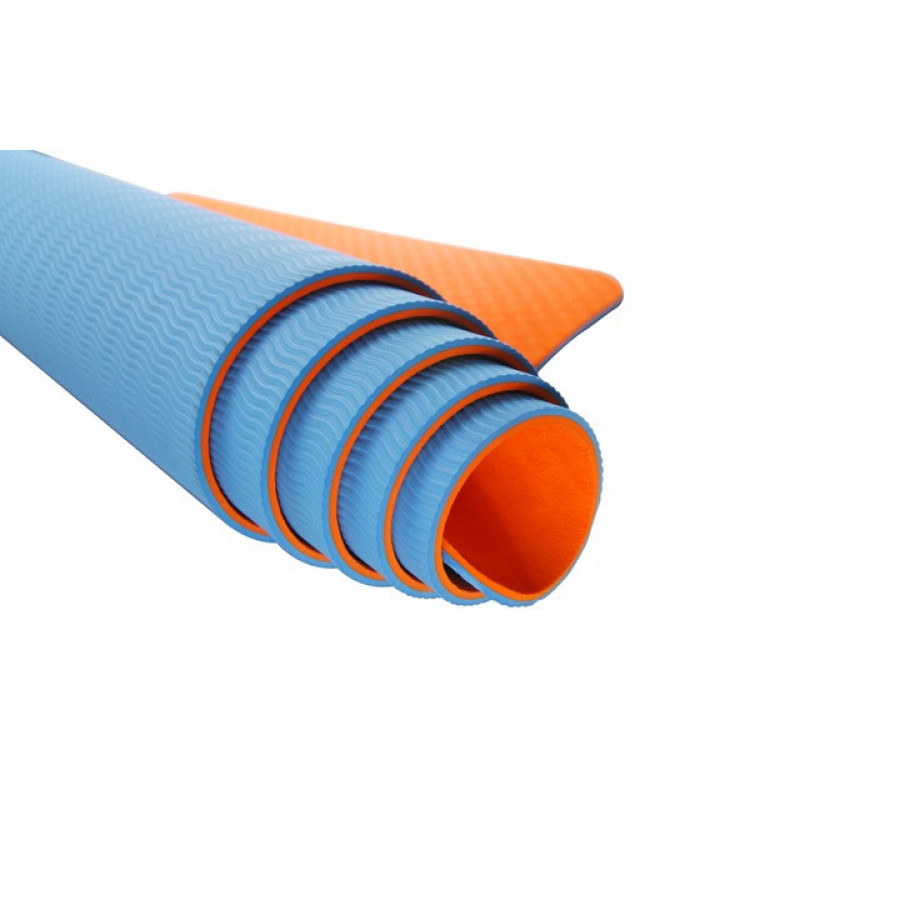 Коврик для йоги и фитнеса U-POWEX TPE йога-мат Orange/Blue (183х61х0.6)