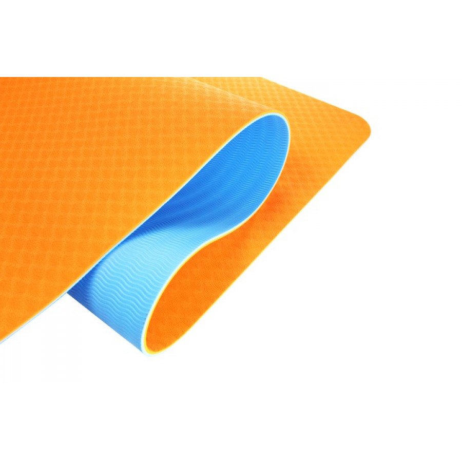 Коврик для йоги и фитнеса U-POWEX TPE йога-мат Orange/Blue (183х61х0.6)