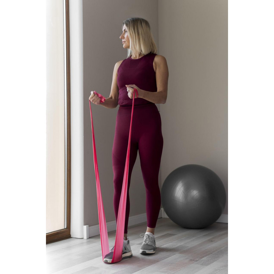 Стрічка-еспандер для спорту та реабілітації Power System PS-4122 Flat Stretch Band Level 2 Red (9-11кг.)