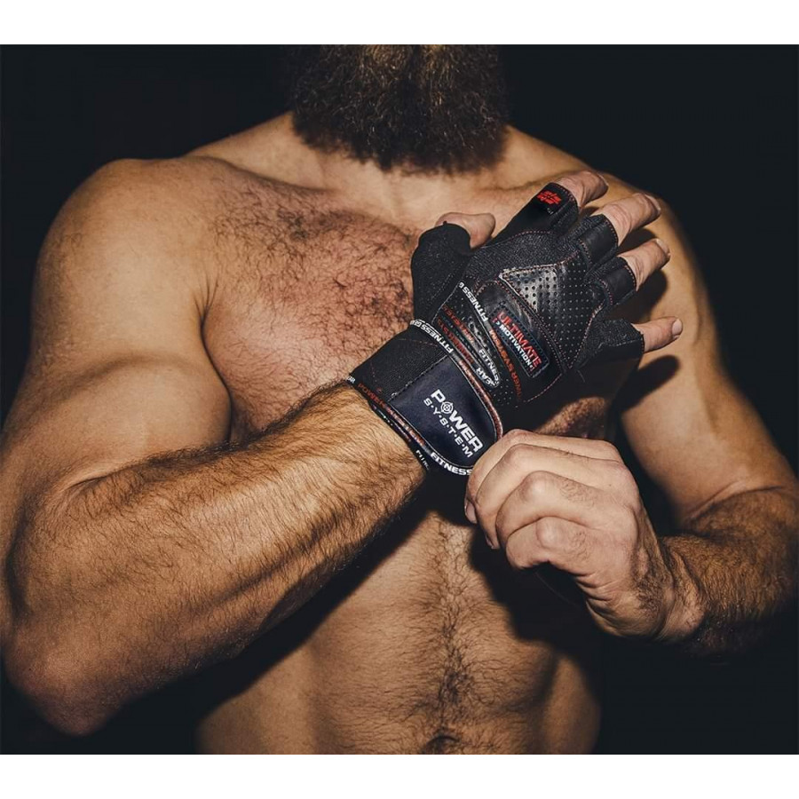 Рукавички для фітнесу Power System PS-2810 Ultimate Motivation Black/Red Line M