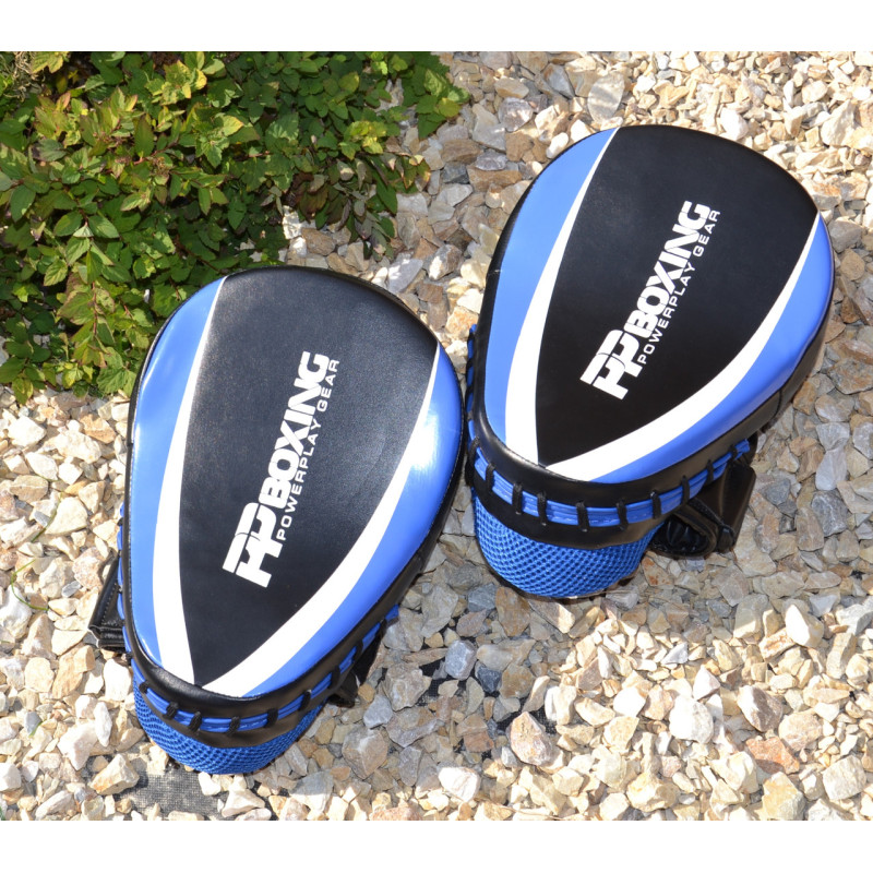 Лапи боксерські PowerPlay 3050 Чорно-Сині PU [пара]