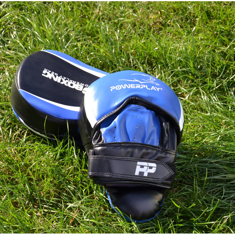 Лапи боксерські PowerPlay 3050 Чорно-Сині PU [пара]