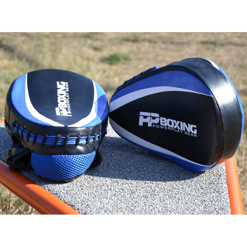 Лапи боксерські PowerPlay 3050 Чорно-Сині PU [пара]