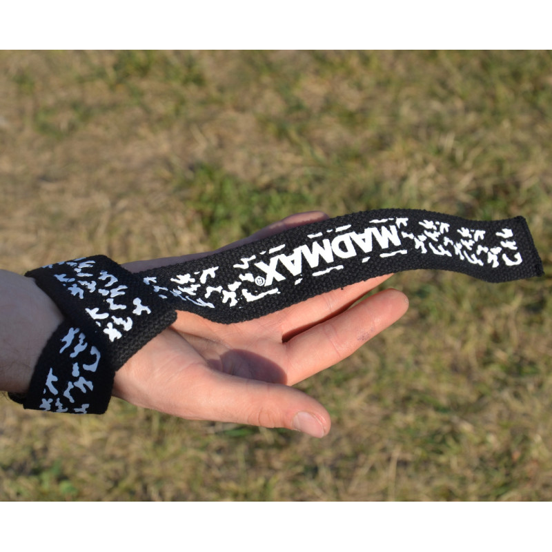 Лямки для тяги MadMax Camo Power Wrist Straps Camo/White
