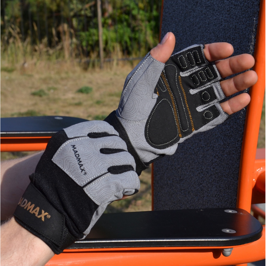 Рукавички для фітнесу MadMax MFG-871 Damasteel Grey/Black L