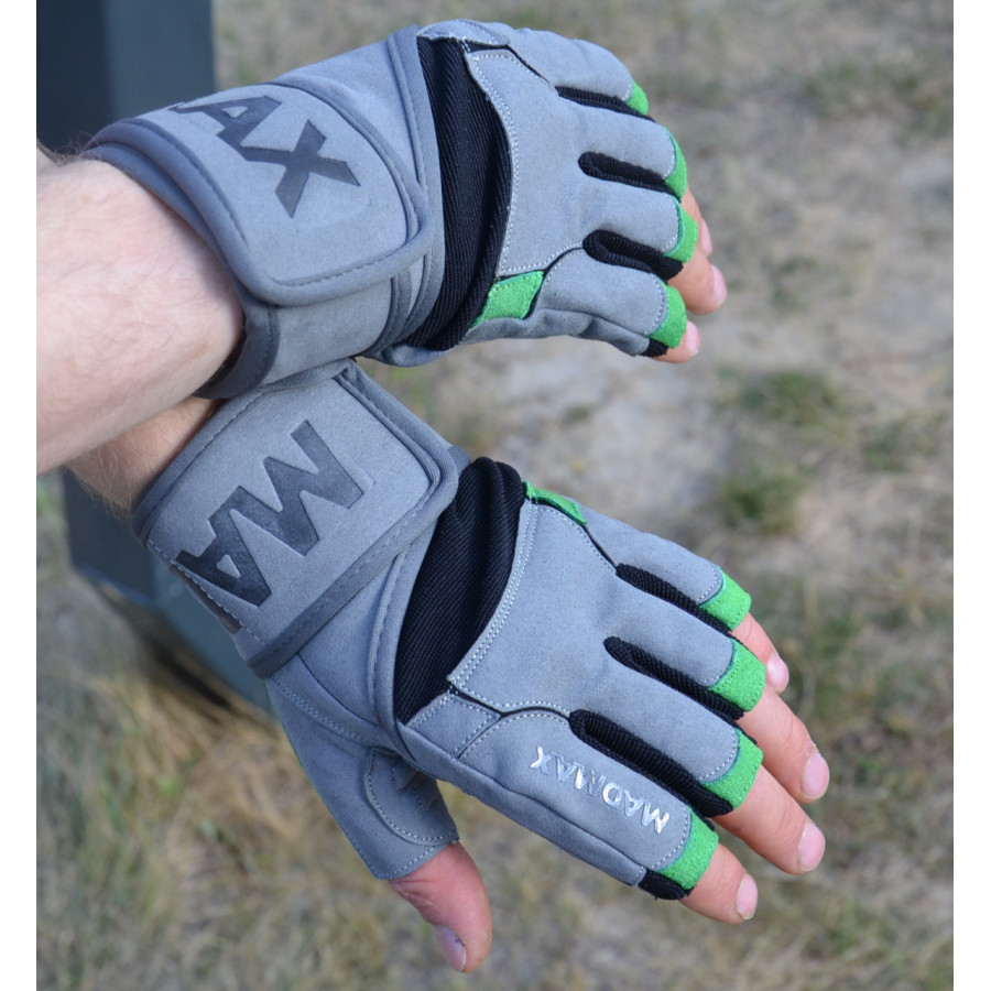 Рукавички для фітнесу MadMax MFG-860 Wild Grey/Green XXL