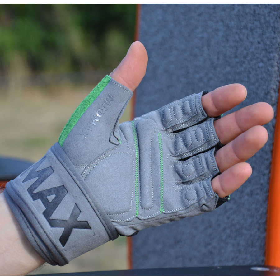 Рукавички для фітнесу MadMax MFG-860 Wild Grey/Green XXL