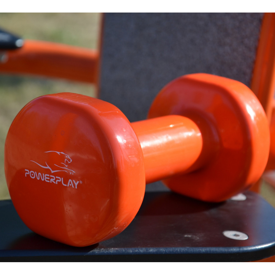 Гантелі вінілові PowerPlay 4125 Achilles 2*1 кг. Помаранчеві (пара - 2шт.)