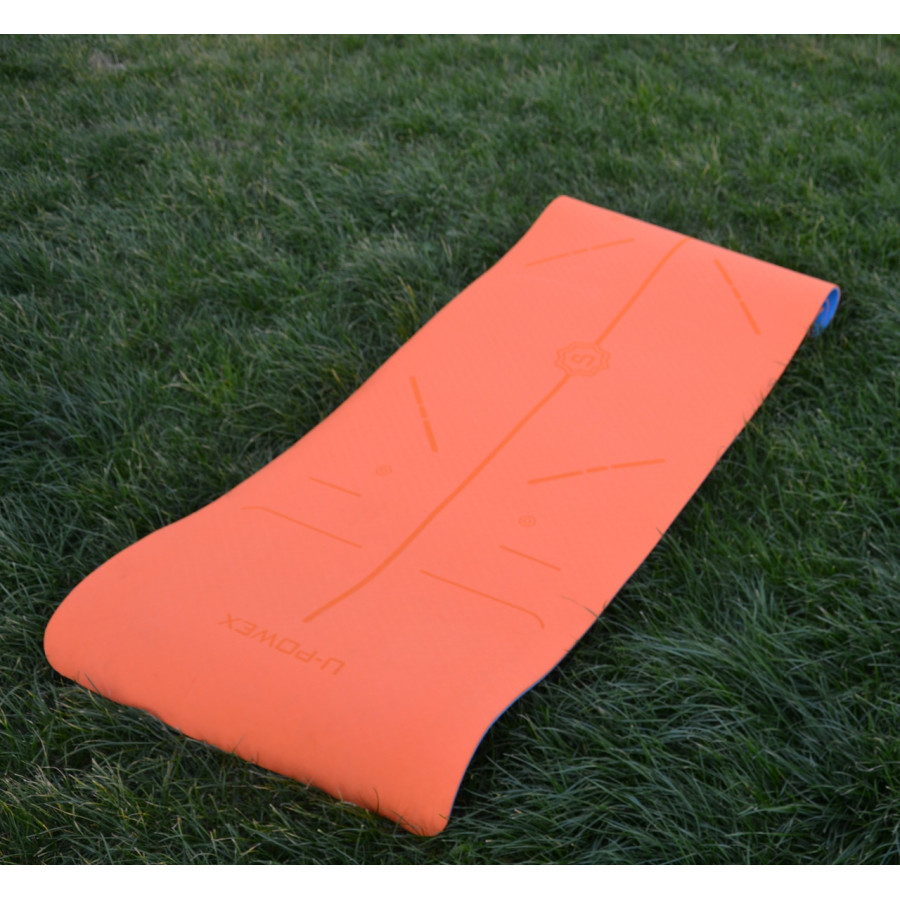 Коврик для йоги и фитнеса U-POWEX TPE йога-мат Orange/Blue (183х61х0.6)