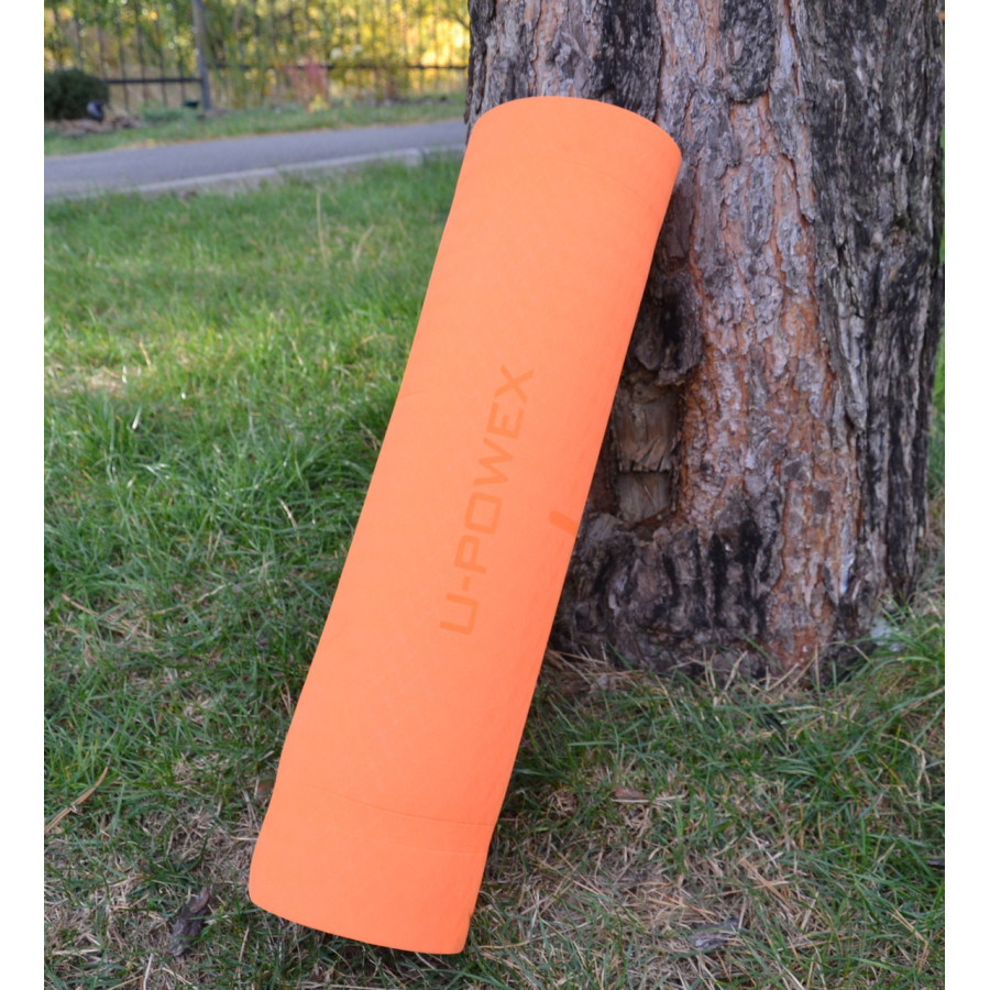 Коврик для йоги и фитнеса U-POWEX TPE йога-мат Orange/Blue (183х61х0.6)