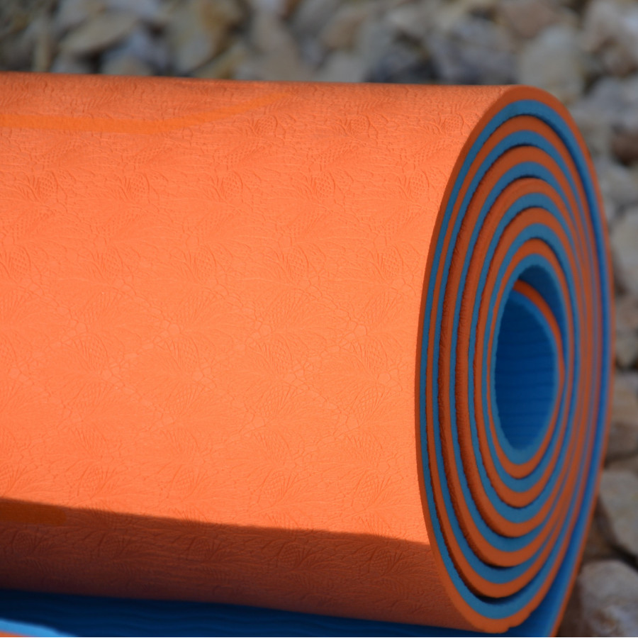 Коврик для йоги и фитнеса U-POWEX TPE йога-мат Orange/Blue (183х61х0.6)
