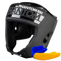 Боксерский шлем Phantom APEX Open Face Head Protection Black (кепка в подарок)