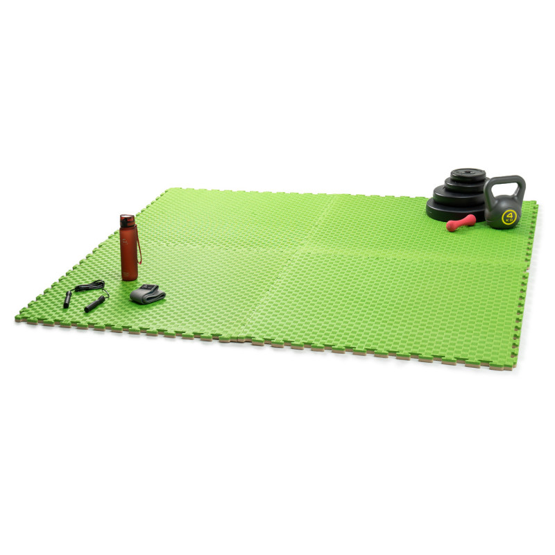 Мат-татами (Мат-пазл ласточкин хвост) WCG EVA 100х100х2 cm Зелено-бежевый