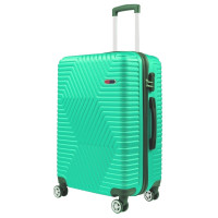 Большой пластиковый чемодан на колесах 115L GD Polo салатовый