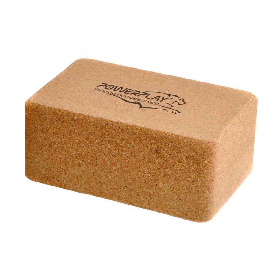 Блоки для йоги 2шт. PowerPlay PP_4006 з пробкового дерева Cork Yoga Block (пара)