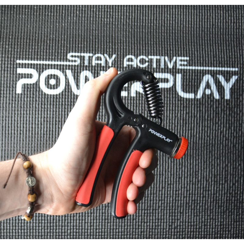 Эспандер кистевой PowerPlay PP-4323 с регулируемой нагрузкой 10-40 кг, Strength Grip, Черно-красный